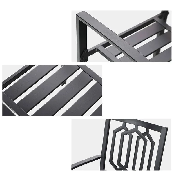 5pc Patio Table & Metal Chairs with Diamondback Design - Captiva Designs