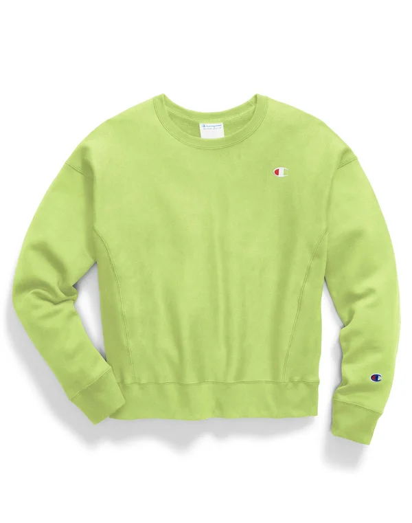 Champion Life Women's REVERSE Weave Crew, Chilled Mint Green Xs