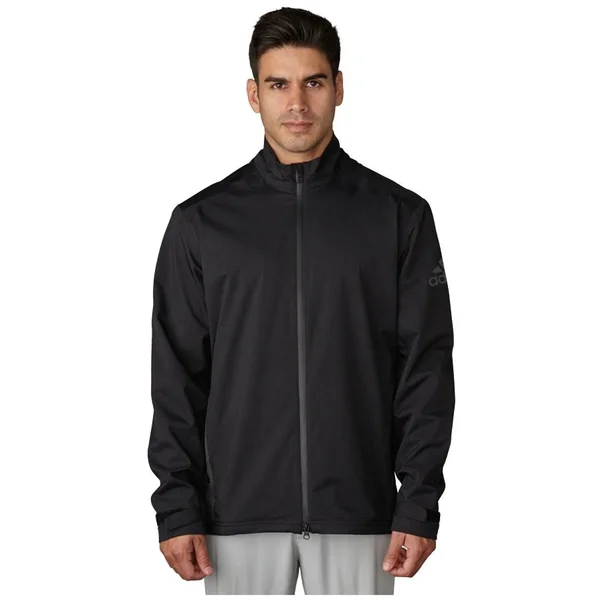 Adidas Mens Climaproof Heather Stretch Full Zip Rain Jacket Black 2XL
