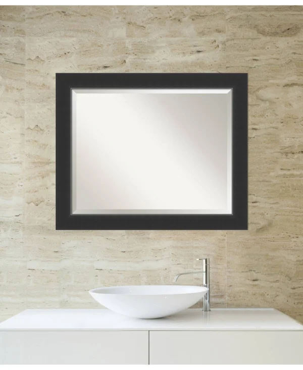 Bathroom Mirror Large - Corvino Black 33 x 27-Inch, Amanti Art