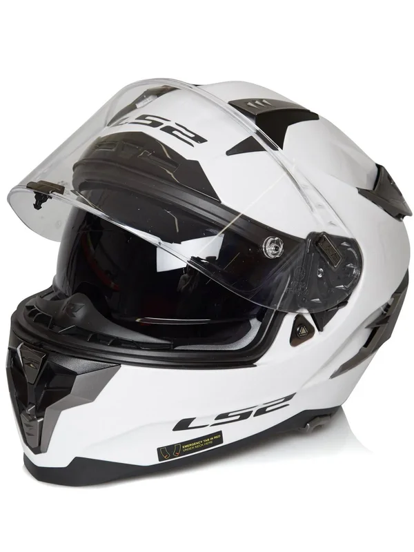 LS2 FF327 Challenger Solid Helmet, White, Size S