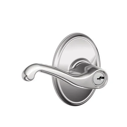 Schlage F51A Flair with Wakefield Rose Keyed Entry Lock Antique Nickel Finish 16211