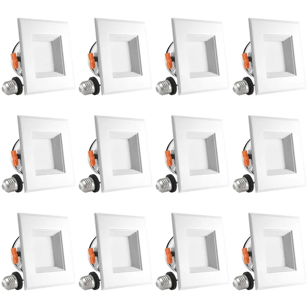 Luxrite 4 inch Square LED Recessed Light - 10W (60W Equivalent), 4000K Cool White, 670LM, Dimmable, Retrofit LED Can Light, Energ