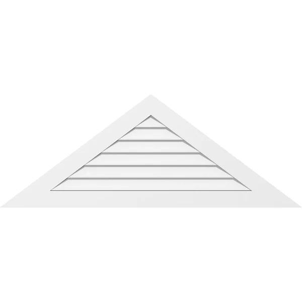Ekena Millwork GVPTR76X3801SN 76x22W x 38x22H Triangle Surface Mount PVC Gable Vent 12/12 Pitch: Non-Functional, w/ 3-1/2x22W x