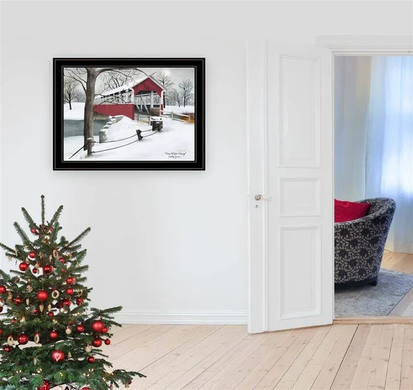 Trendy Decor 4U 27 in. Crisp Winter Evening Framed Print Wall Art