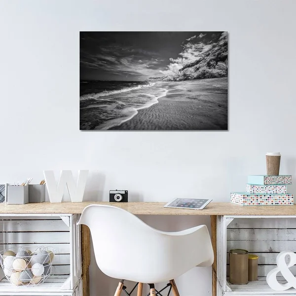 iCanvas Beach Black & White - Bahia - Brazil Art by Glauco Meneghelli Canvas Art Wall Decor ( places > South America u003