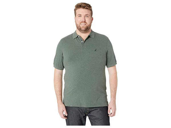 Nautica Men's Big & Tall Performance Deck Polo - Pine Forest Heather