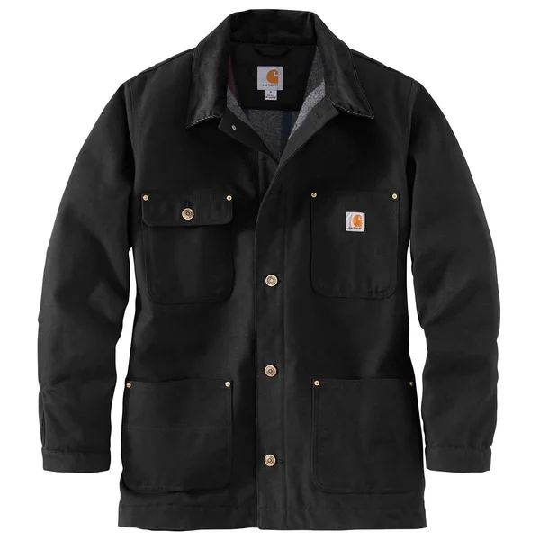 Carhartt Men's Firm Duck Chore Coat - Large Tall - Black