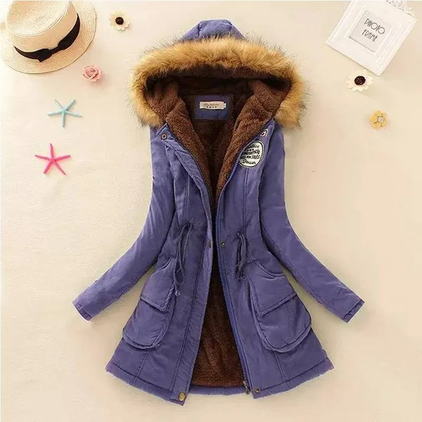 2018 Women Winter Thicken Warm Coat Female Autumn Hooded Cotton Fur Plus Size Basic Jacket Outerwear Slim Long Ladies Chaqueta W