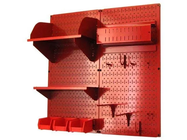 Wall Control Hobby Craft Pegboard Organizer Storage Kit - Red