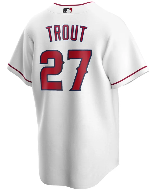Men's Los Angeles Angels Mike Trout Nike White Home Replica Player Jersey XL