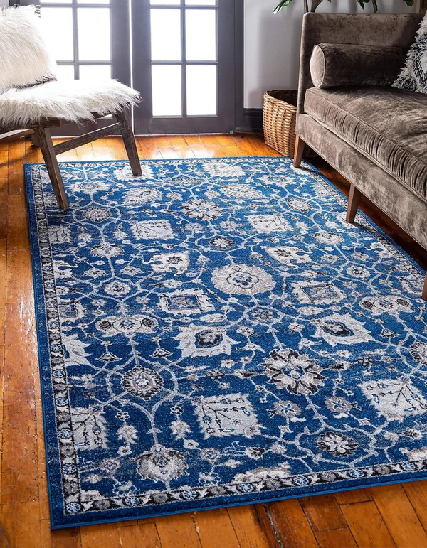 Unique Loom Amelia Tradition Area Rug (9& x 12& - Blue)