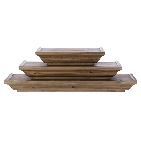 kieragrace Muskoka Fitz Wood Shelves - Walnut, 12-Inch, 18-Inch, 24-Inch, Set of 3, Brown