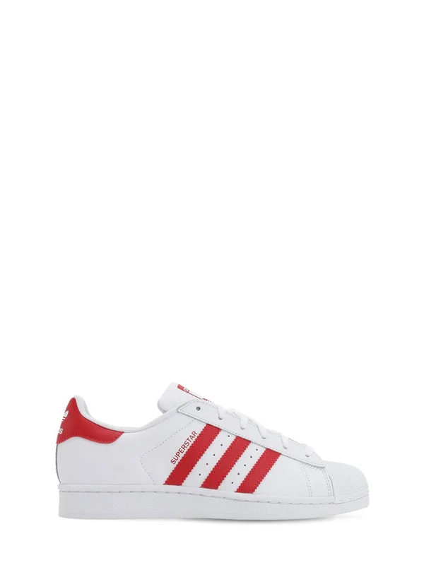 Adidas Originals White & Red Superstar Trainers
