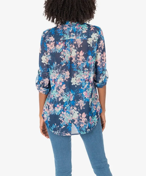 Kut from The Kloth Jasmine Printed Top (Quartu Navy)