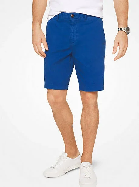 Michael Kors Mens Spring Stretch Casual Chino Shorts - Blue, 30