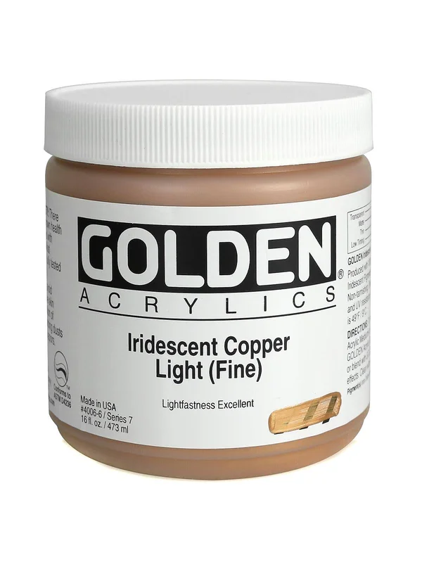 Golden Acrylic Paint Fine 16 oz Iridescent Copper Light