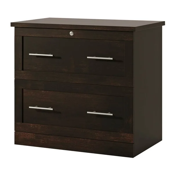 Realspace 2-Drawer 30x22W Lateral File Cabinet - Peppered Black
