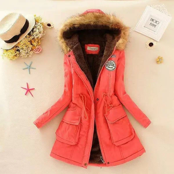 2018 Women Winter Thicken Warm Coat Female Autumn Hooded Cotton Fur Plus Size Basic Jacket Outerwear Slim Long Ladies Chaqueta W
