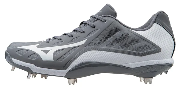 Mizuno Heist IQ Metal Baseball Cleat - Low - Grey/White 13, Men's