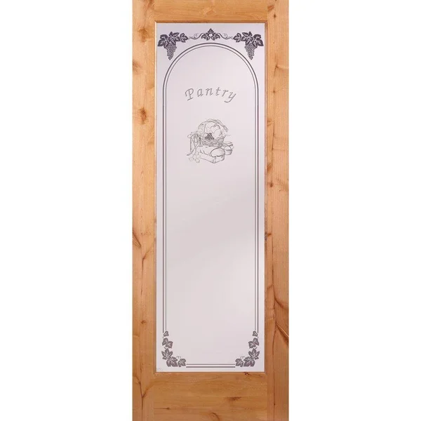 Feather River Doors 32 in. x 80 in. Pantry Woodgrain 1 Lite Unfinished Knotty Alder Interior Door Slab, Knotty Alder- Ready to S