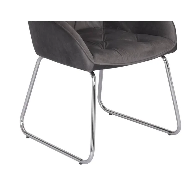 Best Quality Furniture Tufted Velvet Upholstered Armchair - 4 Colors to Choose (Set of 2) - Dark Grey 284