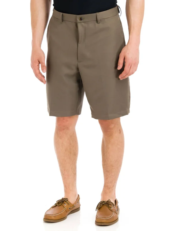 Haggar Men's Cool 18 Flat Front Shorts Bark, 36