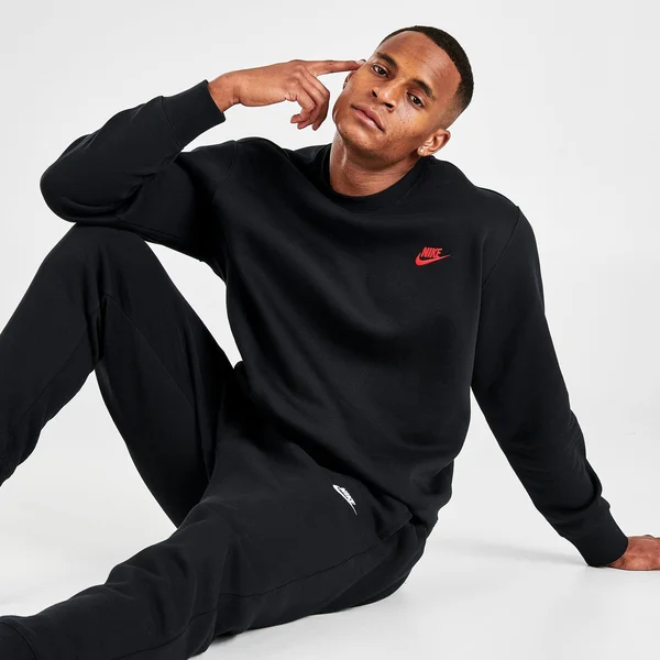 Nike Sportswear Club Fleece Crewneck Sweatshirt BV2662 - Small, Black