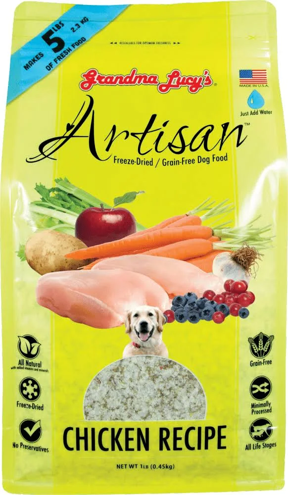 Grandma Lucy&s Freeze-Dried Grain-Free Artisan Chicken Dog Food 10lbs