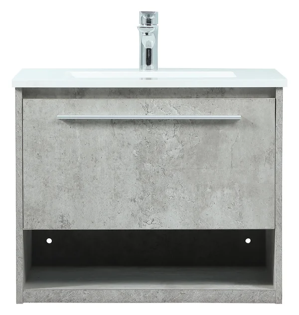 Elegant-24 inch Single Bathroom Vanity in Concrete grey-VF43524MCG