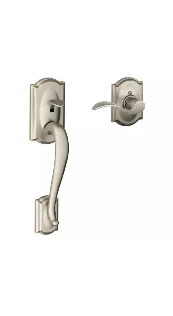 Schlage Camelot Satin Nickel Entry Door Handleset Accent