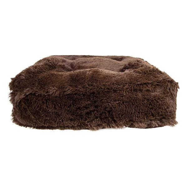 Bessie and Barnie Grizzly Bear/ Godiva Brown Ultra Plush Faux Fur Luxury Shag Durable Sicilian Rectangle Pet/Dog Bed (Large)