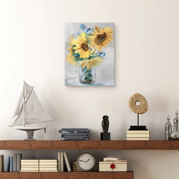 Petite Fleurs Sunflowers II by Studio Arts Canvas Art Print - 22x28