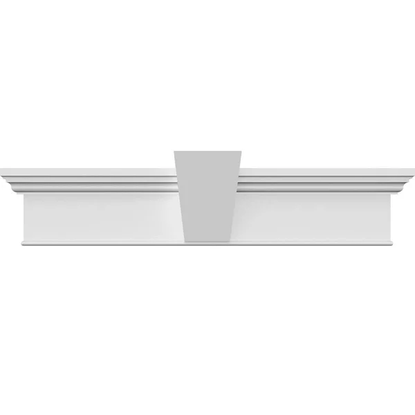 Ekena Millwork CRH07X60BTKF 60x22 Bottom Width x 64x22 Top Width x 7 1/4x22H x 1x22P, Craftsman Crosshead with Bottom Trim w/ Fl