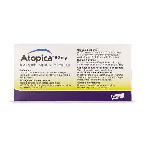 Atopica 50 mg for Dogs - 15 Capsules