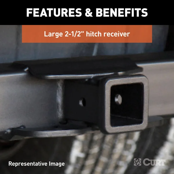 Curt 15926 Universal Weld-On Trailer Hitch, 2-1/2x22 Receiver (Up to 62x22 Frames, 18x22 Drop)