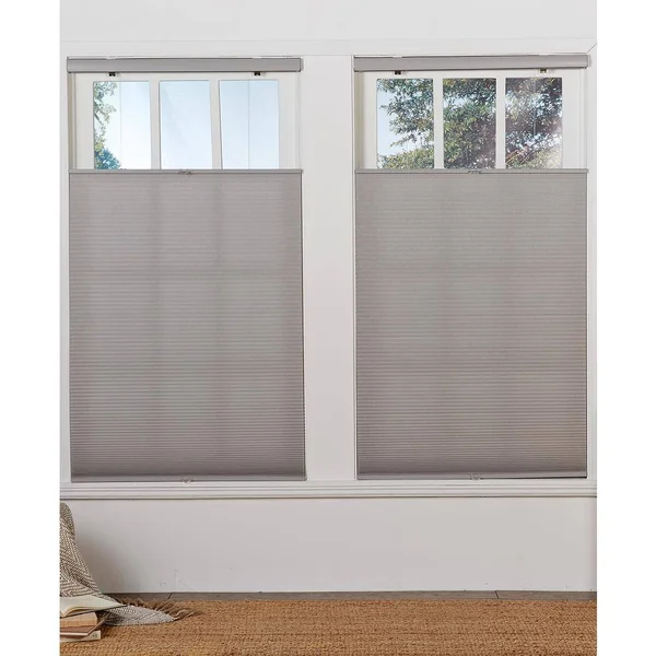 Perfect Lift Window Treatment Cut-to-Width Gray Cloud 1in. Cordless Light Filter Top Down Bottom Up Cellular Shade - 56.5in. W x