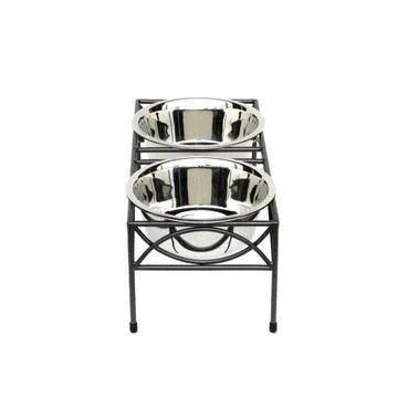 Regal Double Elevated Feeder - Small-Black