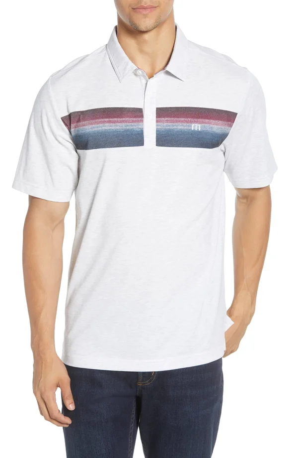 TravisMathew Men's Fredo Polo Heather White - XL