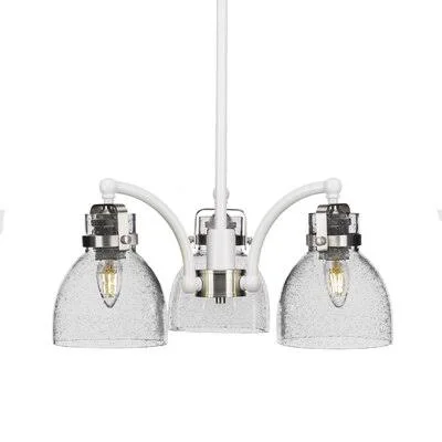 Carmel 3 - Light Unique, Statement Geometric Chandelier Longshore Tides Finish: White/Brushed Nickel