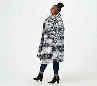 Peace Love World Water Resistant Duvet Coat - Size X-Small, Houndstooth