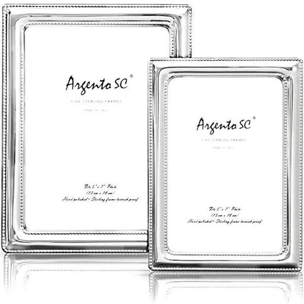 Argento Double Bead Sterling Silver Frame - 4x22 x 6x22 - Silver
