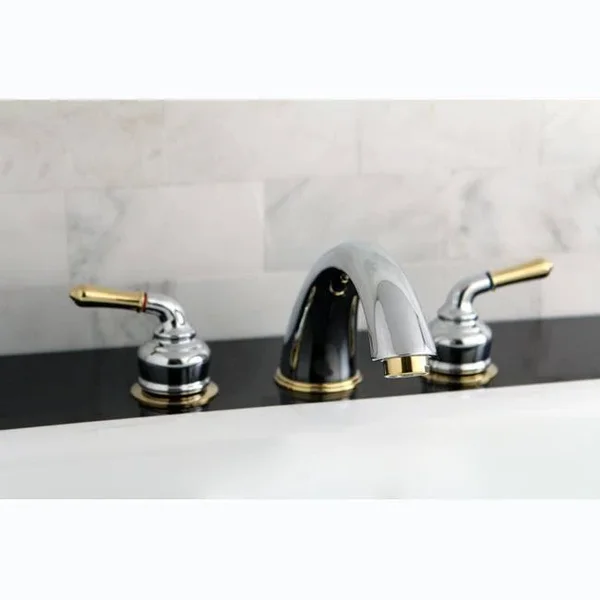 Kingston Brass Magellan Two Handle Roman Tub Filler - Satin Nickel-polished Chrome KC367
