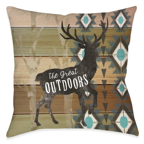 Rustic Outdoors Indoor Pillow - Polyester - 18x22x18x22 - Accent - Blue - Single