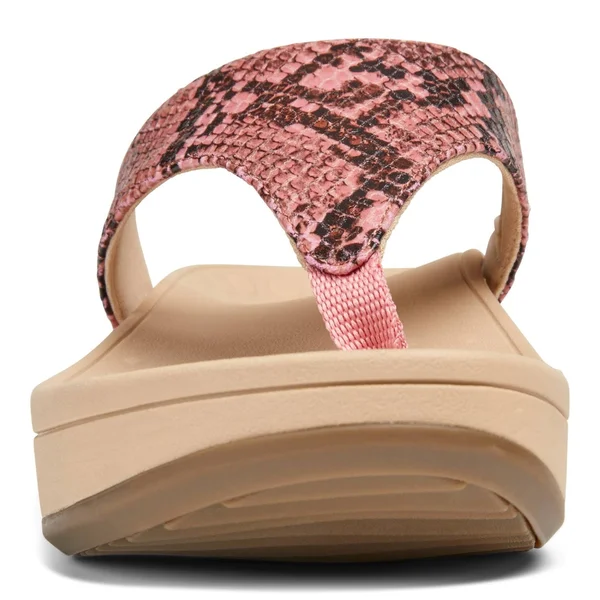 Vionic Pacific Naples - Women's Platform Sandal Pink Snake - 9 Medium