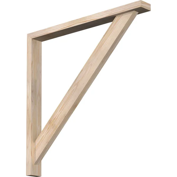 Ekena Millwork 1465032 3 1/2x22W x 34x22D x 34x22H Traditional Block Smooth Bracket w/ Offset Brace, Douglas Fir