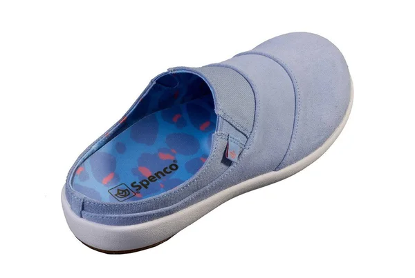 Spenco Orthotic Layered Siesta Mules - NuevoBokeh - Size 7-1/2 Medium, Blue Fog