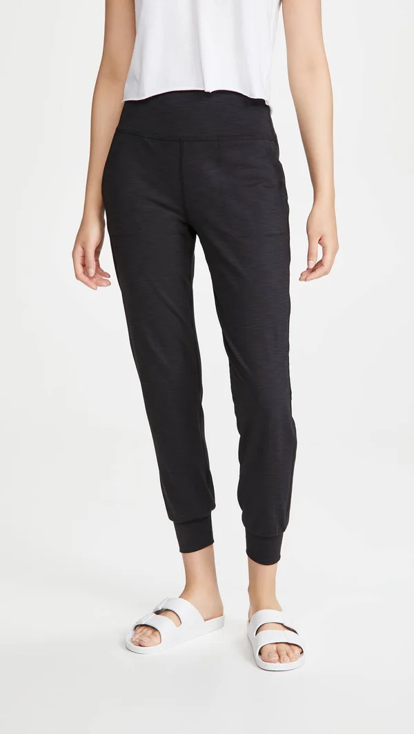Beyond Yoga Heather Rib Midi Jogger - Women's Black Heather - L
