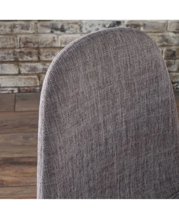 Contemporary Home Living Set of 2 Gray and Brown Contemporary Upholstered Dining Chairs 34.5x22