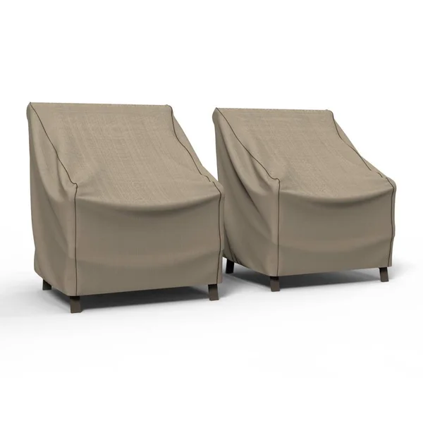 Budge Small Black Ivory Patio Chair COVER, NeverWet Mojave (2 Pack)